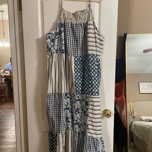 Universal Thread Patchwork Cottagecore Smocked Cotton Maxi Dress Size 2X